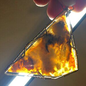 Unique Pendant Handmade Scenic Agate Freeform